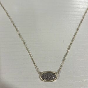 Kendra Scott Elisa Short Necklace Gold Platinum Drusy